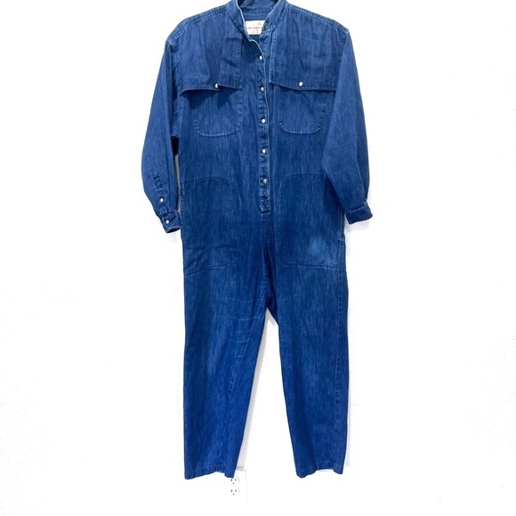 Vintage Liz Claiborne Blue Jumpsuit with Classic Denim Style 8P - Picture 1 of 8